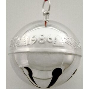 Wallace Silversmiths 1986 Sleigh Bell Christmas Ornament Silver Plate Vintage